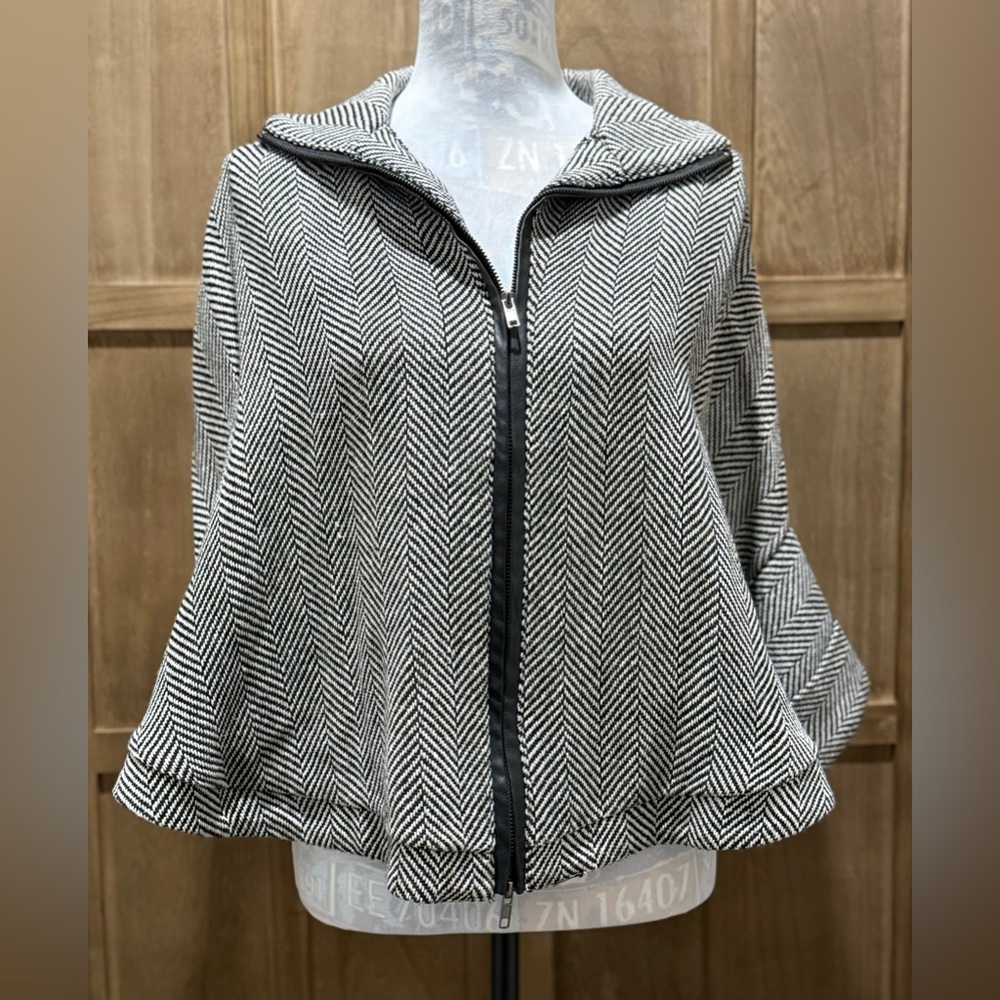 Bishop + Young Monochrome Herringbone Cape